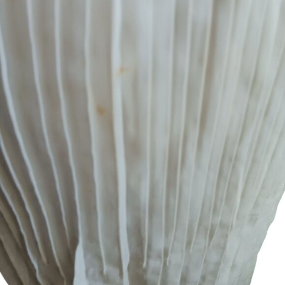 Vintage Handmade Dress sz 14 Lace Ruffle Pale Blue Pleated Midi Wedding 1970's - Picture 8 of 9